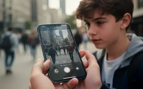 Ein Jugendlicher hält ein Smartphone in der Hand, während er in einer urbanen Umgebung steht. - Foto: über boerse-global.de