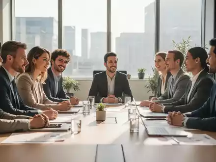 Ein diverses Team bei einer Besprechung in einem hellen, modernen Büro, das eine Atmosphäre der Beständigkeit vermittelt. - Foto: über boerse-global.de