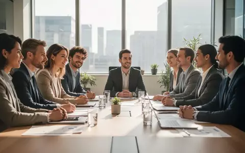 Ein diverses Team bei einer Besprechung in einem hellen, modernen Büro, das eine Atmosphäre der Beständigkeit vermittelt. - Foto: über boerse-global.de