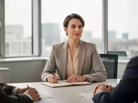 Eine Person sitzt konzentriert an einem Schreibtisch und bereitet sich auf ein berufliches Gespräch vor. - Foto: über boerse-global.de