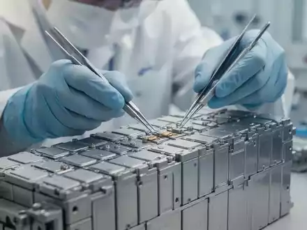 Techniker bei der professionellen Prüfung eines Lithium-Ionen-Akkus in einem modernen Labor. - Foto: über boerse-global.de