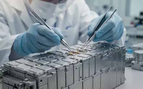Techniker bei der professionellen Prüfung eines Lithium-Ionen-Akkus in einem modernen Labor. - Foto: über boerse-global.de