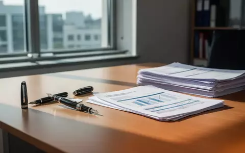 Ein aufgeräumter Schreibtisch mit hochwertigen Schreibgeräten und Finanzunterlagen in einem modernen Büro. - Foto: über boerse-global.de