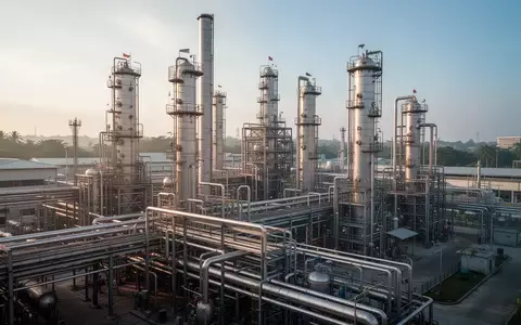 Moderne petrochemische Industrieanlage mit komplexen Rohrleitungssystemen bei Tageslicht. - Foto: über boerse-global.de