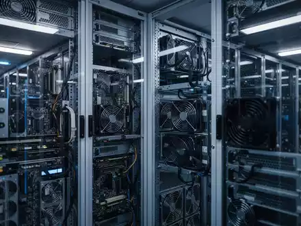 Modernes Rechenzentrum mit hochmodernen KI-Server-Racks in einer professionellen Industrieumgebung. - Foto: ĂŒber boerse-global.de
