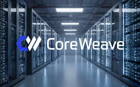 Abstrakte Darstellung einer modernen Rechenzentrum-Infrastruktur mit leuchtenden Server-Racks in kühlem Licht. - Foto: über boerse-global.de