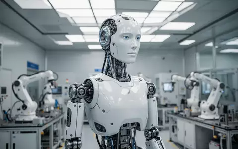 Ein fortschrittlicher humanoider Roboter steht in einem modernen, hell beleuchteten High-Tech-Labor. - Foto: über boerse-global.de