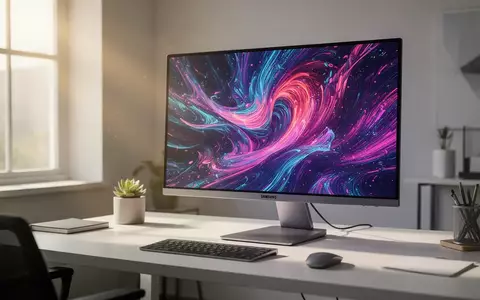 Ein moderner Schreibtisch mit einem Samsung-Monitor in einem hellen, sonnendurchfluteten Home-Office. - Foto: über boerse-global.de