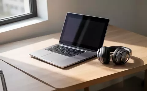 Ein moderner, aufgeräumter Arbeitsplatz mit einem Laptop und Kopfhörern in sanftem Tageslicht. - Foto: über boerse-global.de