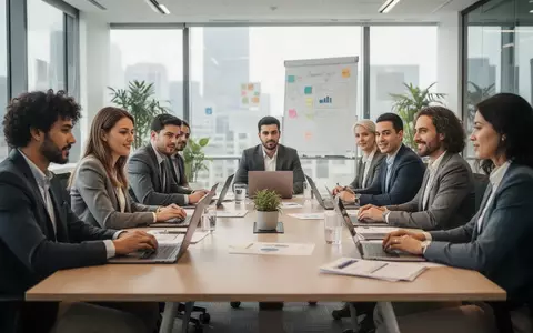 Eine Gruppe von Menschen sitzt in einem modernen Büro an einem Konferenztisch bei einer professionellen Inhouse-Schulung. - Foto: über boerse-global.de