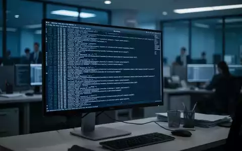 Ein moderner Computerbildschirm in einem FBI-Büro zeigt Datenströme in einer professionellen, ruhigen Arbeitsumgebung. - Foto: über boerse-global.de