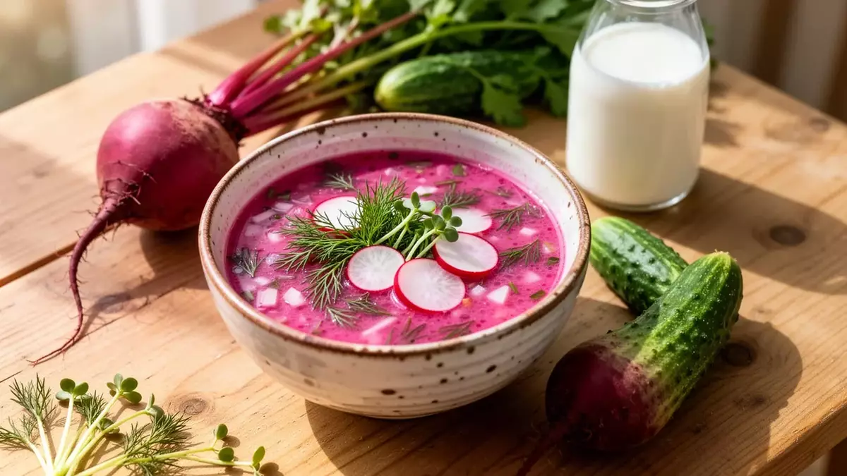 Rote-Bete-Kaltschale Chlodnik: Kühle Sommerküche mit Kefir und frischen Kräutern