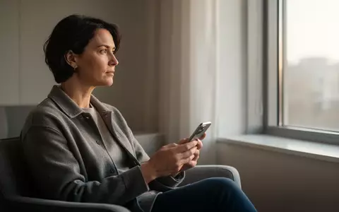 Eine Person hält ein Smartphone in einem hellen, ruhigen Raum und blickt nachdenklich aus dem Fenster. - Foto: über boerse-global.de