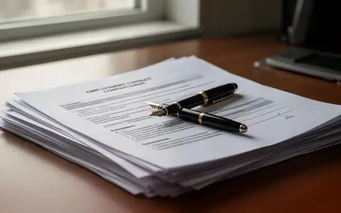 Ein Schreibtisch mit Arbeitsverträgen und einem Füllfederhalter, die eine rechtliche Auseinandersetzung symbolisieren. - Foto: über boerse-global.de