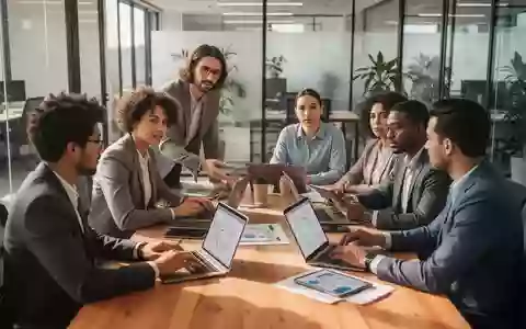 Ein Team arbeitet gemeinsam an Laptops in einem modernen, hellen Büro an einer Strategieplanung. - Foto: über boerse-global.de