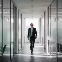 Eine Person in Businesskleidung geht durch einen hellen, modern gestalteten Büroflur mit Glaswänden. - Foto: über boerse-global.de