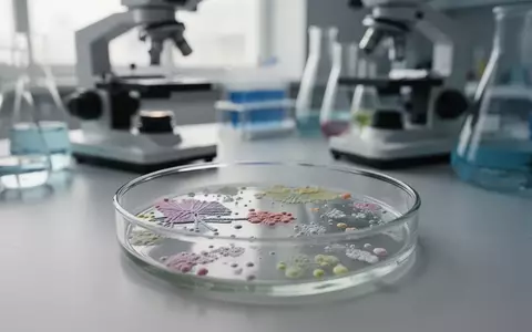 Nahaufnahme einer Petrischale mit Bakterienkulturen in einem modernen mikrobiologischen Labor bei natürlichem Licht. - Foto: über boerse-global.de