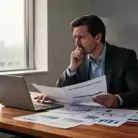 Ein besorgt wirkender Manager in einem modernen Büro beim Prüfen von Finanzunterlagen an einem Schreibtisch. - Foto: über boerse-global.de