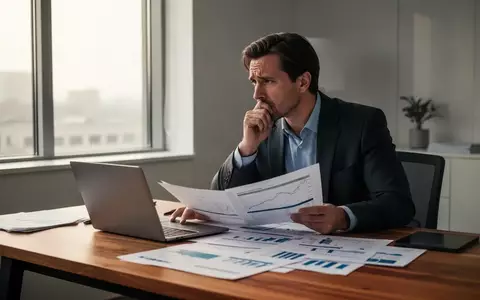 Ein besorgt wirkender Manager in einem modernen Büro beim Prüfen von Finanzunterlagen an einem Schreibtisch. - Foto: über boerse-global.de