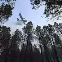 Der Brand bei Luglon hat inzwischen rund 1.600 Hektar Wald und Buschland erfasst. Etwa 650 Menschen wurden vorsorglich evakuiert. - Foto: Gaizka Iroz/AFP/dpa