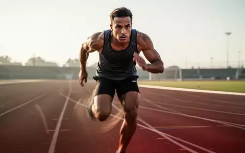 Eine Person beim intensiven Sprinttraining auf einer Laufbahn im Freien. - Foto: über boerse-global.de