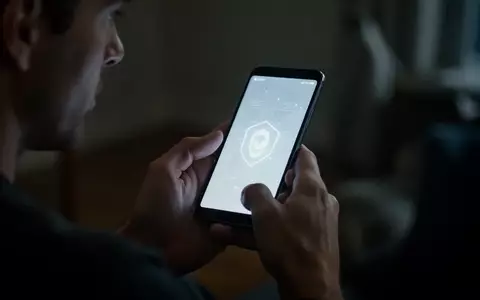 Nahaufnahme einer Person, die in einem schwach beleuchteten Raum ein Smartphone hält, Fokus auf Cybersicherheit. - Foto: über boerse-global.de