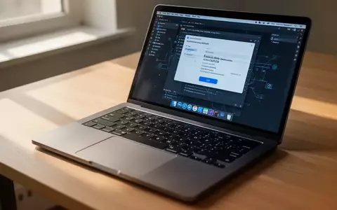Ein moderner Laptop auf einem Schreibtisch während eines Software-Startvorgangs. - Foto: über boerse-global.de