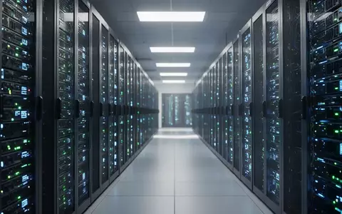 Rows of high-performance server racks in a modern data center, reflecting the infrastructure required for artificial intelligence. - Foto: über boerse-global.de