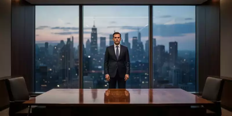 Führungskraft in einem modernen Bürogebäude mit Blick auf die abendliche Skyline, symbolisch für regulatorische Verantwortung. - Foto: über boerse-global.de