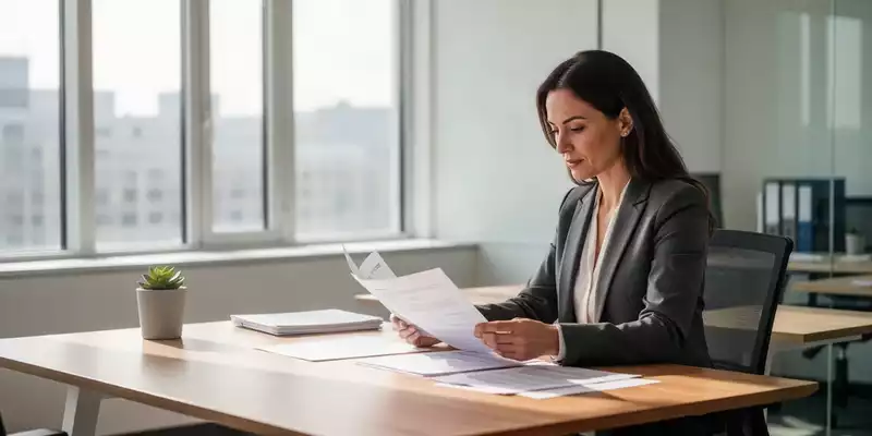 Eine Personalverantwortliche sichtet Unterlagen an einem hellen, modernen Schreibtisch in einem Büro. - Foto: über boerse-global.de