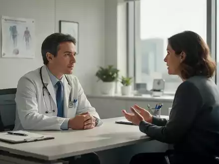 Ein Arzt und ein Patient in einem ruhigen, hellen Behandlungszimmer während eines persönlichen Gesprächs. - Foto: über boerse-global.de