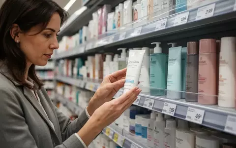 Eine Person vergleicht in einem Supermarktregal aufmerksam die Preise von verschiedenen Pflegeprodukten. - Foto: über boerse-global.de