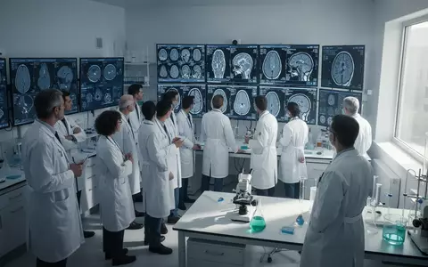 Wissenschaftler in einem modernen neurologischen Labor bei der Auswertung von Gehirnscans für eine Forschungsstudie. - Foto: über boerse-global.de