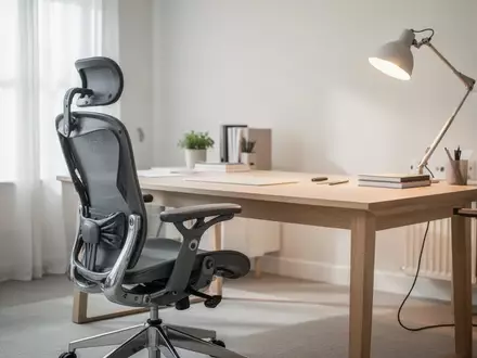 Ein ergonomisch eingerichteter Homeoffice-Arbeitsplatz mit einem hochwertigen Bürostuhl in einem hellen, modernen Raum. - Foto: über boerse-global.de