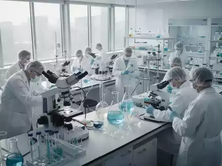 Wissenschaftler in einem modernen pharmazeutischen Labor bei der klinischen Forschung. - Foto: über boerse-global.de