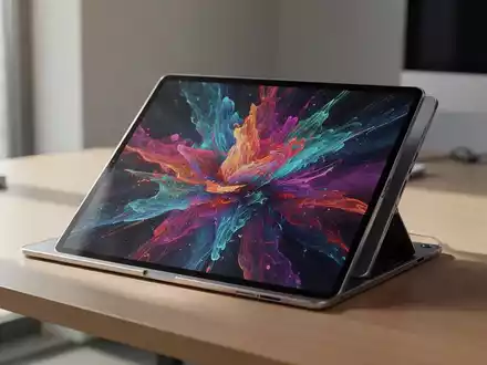 Ein ultra-dünnes Huawei MatePad Pro Max Tablet auf einem modernen Schreibtisch in einem hellen Büro. - Foto: über boerse-global.de