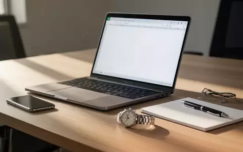 Ein moderner Schreibtisch mit Laptop, Smartphone und Armbanduhr bei natürlichem Lichteinfall. - Foto: über boerse-global.de