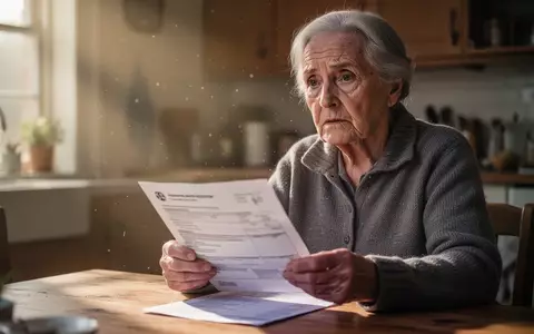 Eine nachdenkliche ältere Person sitzt an einem Küchentisch und hält ein medizinisches Dokument in der Hand. - Foto: über boerse-global.de