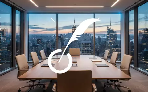 Ein moderner Konferenzraum mit Blick auf eine Skyline, der strategische Unternehmensführung und Stabilität symbolisiert. - Foto: über boerse-global.de