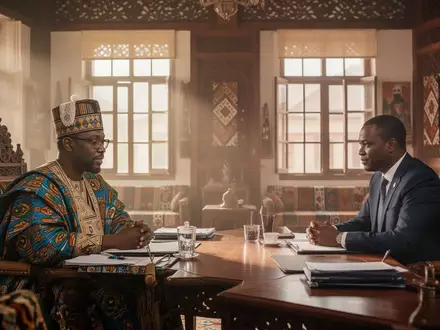 Ein Treffen zwischen einem nigerianischen traditionellen Herrscher und einem Regierungsbeamten zur Korruptionsbekämpfung. - Foto: über boerse-global.de