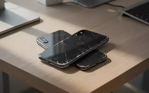 Ein gebrauchtes iPhone X liegt auf einem minimalistischen Holztisch in einer professionellen Arbeitsumgebung. - Foto: über boerse-global.de