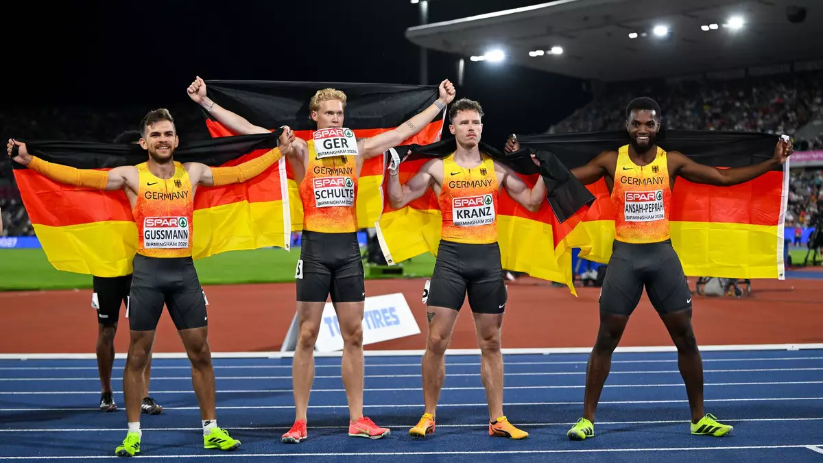 Die deutschen Sprinter holten ohne Owen Ansah EM-Silber. - Bild: Sven Hoppe/dpa