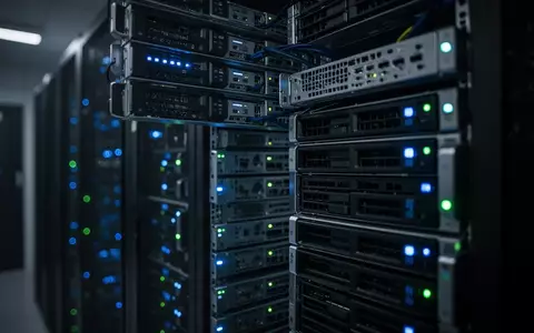 Nahaufnahme von blinkenden LEDs in einem modernen Serverraum, die auf eine kritische IT-Infrastruktur hindeuten. - Foto: über boerse-global.de