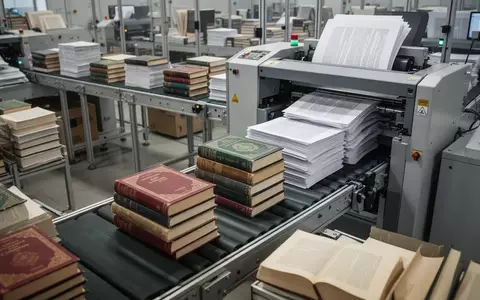 Ein industrielles Hochgeschwindigkeits-Scanner-System verarbeitet große Mengen physischer Bücher zur Digitalisierung. - Foto: über boerse-global.de