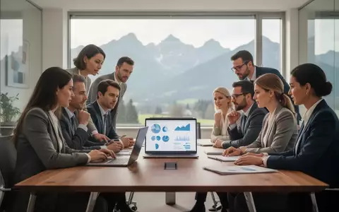 Geschäftsleute in einem modernen Büro im Salzkammergut bei der Arbeit an einer digitalen Strategie. - Foto: über boerse-global.de