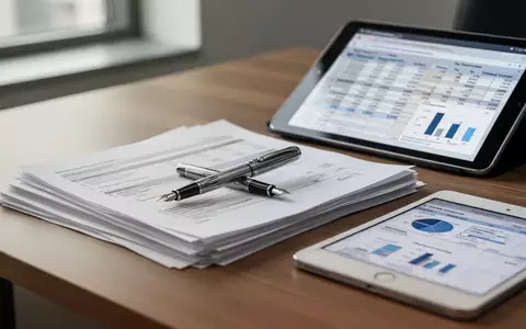 Ein aufgeräumter Schreibtisch mit Finanzunterlagen und einem Füllfederhalter in einem modernen Büro. - Foto: über boerse-global.de