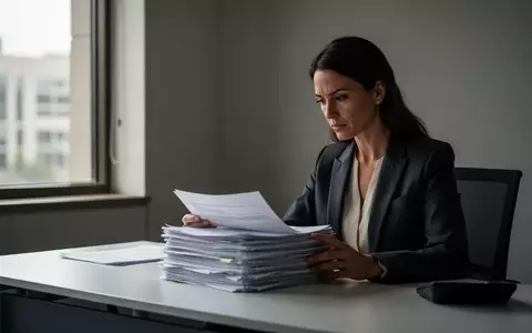 Eine Personalverantwortliche in einem modernen Büro betrachtet konzentriert Dokumente auf ihrem Schreibtisch. - Foto: über boerse-global.de