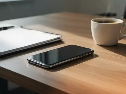 Ein Smartphone auf einem modernen Schreibtisch im Büro, das die Nutzung privater Geräte für berufliche Zwecke symbolisiert. - Foto: über boerse-global.de