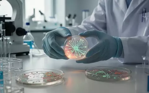Ein Wissenschaftler im Labor untersucht eine Bakterienkultur in einer Petrischale zur Erforschung probiotischer Ansätze. - Foto: über boerse-global.de