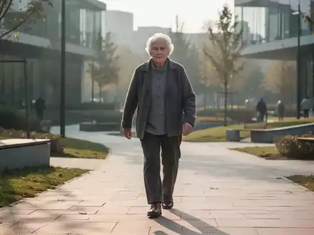 Eine ältere Person geht zügig und aufrecht durch einen sonnendurchfluteten Park. - Foto: über boerse-global.de